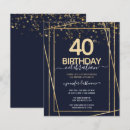 Search for 40th 4x5 invitations Gold