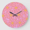 Search for pink flower pattern clocks Daisies