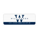 Search for navy blue wedding return address labels Monogrammed