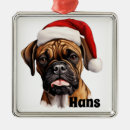 Search for boxer dog christmas tree decorations Santa