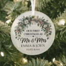 Search for glass christmas tree decorations Mr and mrs