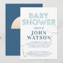 Search for blue white and gold baby shower invitations For her