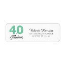 Search for forty return address labels 40th birthday