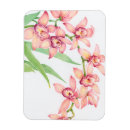 Search for pink flowers rectangular magnets Watercolor