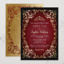Search for red gold sweet 16 invitations Vintage