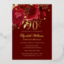 Search for red 90th birthday invitations Rose
