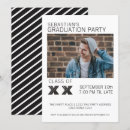 Search for black and white stripe graduation invitations Striped
