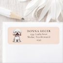 Search for bichon return address labels Watercolor