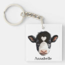 Search for white face key rings Cow