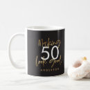 Search for elegant 50th birthday mugs Black and gold