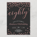 Search for rose gold 80th birthday invitations Modern