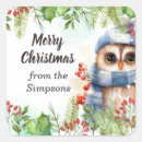 Search for owl name stickers Merry christmas