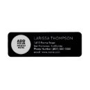 Search for circle return address labels Black and white