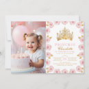 Search for royal 1st birthday invitations Pink and gold