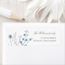 Search for blue flowers return address labels Elegant