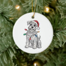Search for miniature schnauzer dog christmas tree decorations Santa