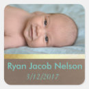Search for birth announcement stickers Brown