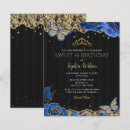 Search for royal blue black gold invitations Glitter