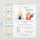 Search for teepee baby boy shower invitations Tribal