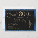 Search for blue gold 30th birthday invitations Cheers to 30 years