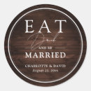 Search for eat drink and be married wedding stickers Country