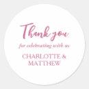 Search for magenta wedding stickers Thank you