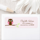 Search for pink owl return address labels Baby shower
