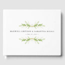 Search for greenery wedding guest books Green and white