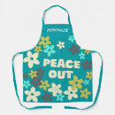 Search for retro peace aprons Flower power