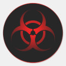 Search for red biohazard stickers Danger