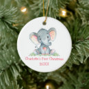 Search for pink elephant christmas tree decorations Baby girl