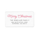 Search for merry christmas return address labels Handwritten script