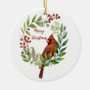 Search for red cardinal bird christmas tree decorations Watercolor