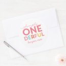 Search for one derful stickers First birthday