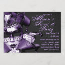 Search for purple masquerade birthday invitations Ball