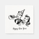 Search for happy new year paper napkins Retro