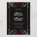 Search for black white red wedding invitations Goth
