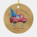 Search for red truck christmas tree decorations Watercolor