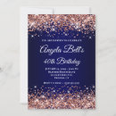 Search for rose gold and navy blue invitations Luxury