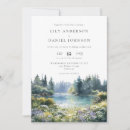 Search for lakeside wedding invitations Pine trees