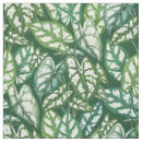 Search for tropical leaves pattern fabric White