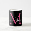 Search for hot pink and black mugs Monogrammed
