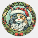 Search for maine coon cat stickers Santa