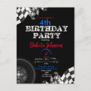 Search for chequered flag birthday invitations Black