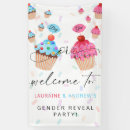 Search for gender reveal banners Pink and blue