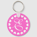 Search for letter e key rings Pink