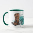 Search for turquoise and brown mugs Cowgirl
