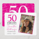 Search for hot pink and black birthday invitations Fifty