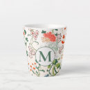 Search for elegant floral monogram mugs Initial