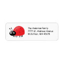 Search for lady bug return address labels Red